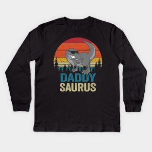 Daddysaurs T-Rex Daddy Saurus Matching Dinosaur Kids Long Sleeve T-Shirt